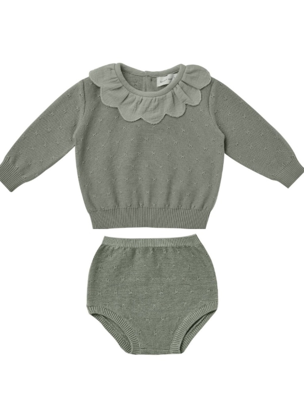 Quincy Mae Petal Knit Sweater Set Basil